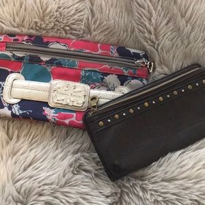 Floral and Dark Brown Wallet